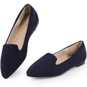 NIB women’s Sz 8 Musshoes navy blue suede flats classy  loafers shoes